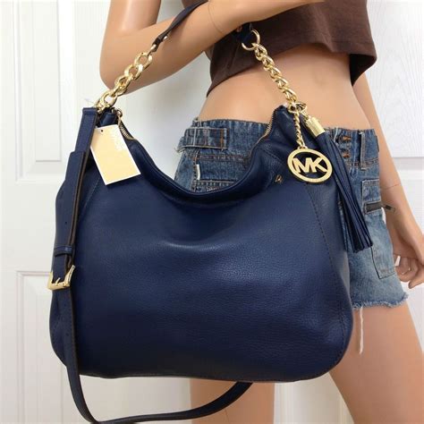 blue and black michael kors bag|Michael Kors outlet blue purse.